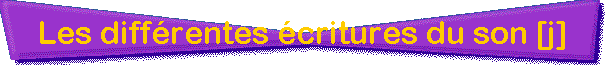 Les diff�rentes �critures du son [j]